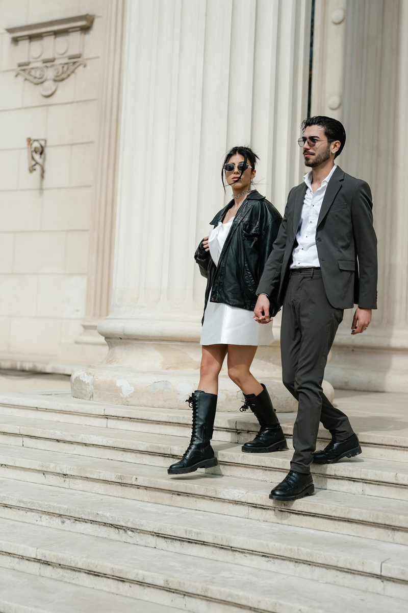 Cununie civilă în stil street în București – eleganță urbană la Ateneul Român