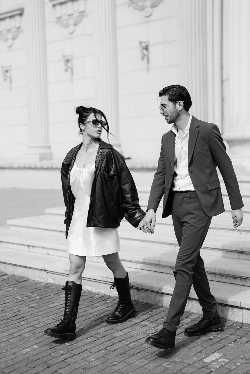 Cununie civilă în stil street în București – eleganță urbană la Ateneul Român